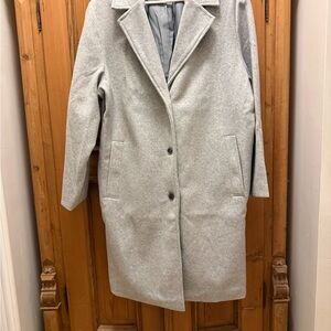 NWT Old Navy Wool-Blend Light Gray Women's Overcoat
